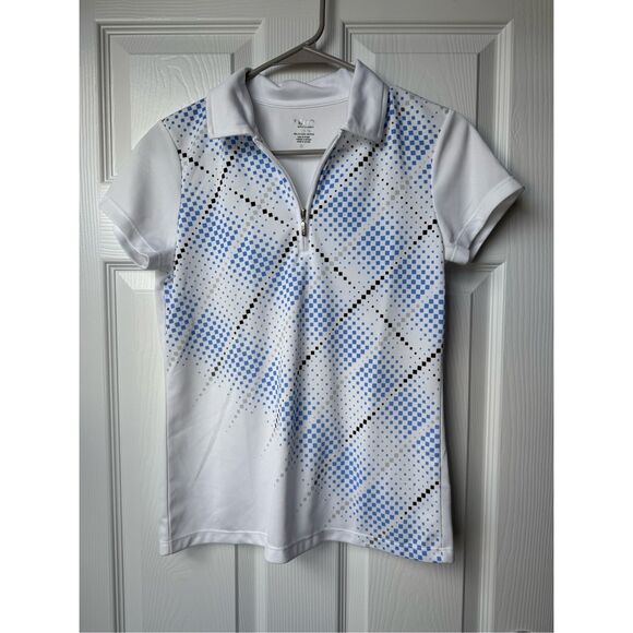Izod Tops - Izod Golf Classic Cool FX Golf Short Sleeve White Polo Retro